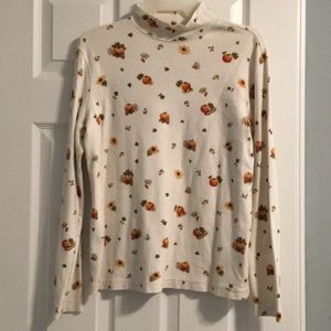 White fall autumn halloween pumpkin turtle neck